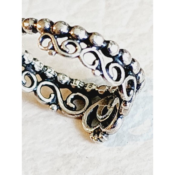 Pandora ALE My Princess Stackable Tiara CZ Ring Sterling Silver 925 Sz 4.5 2.8g - Picture 4 of 6